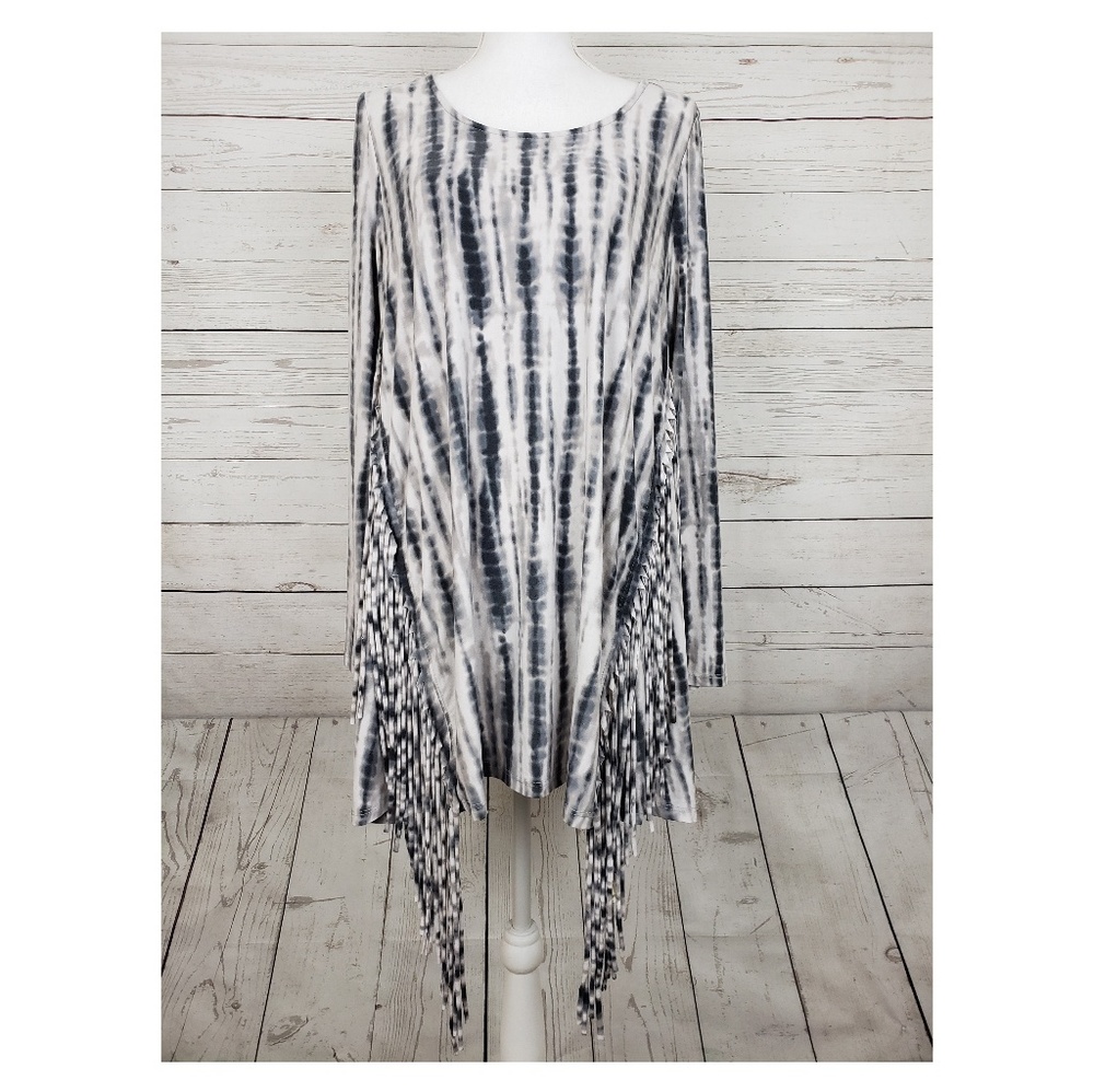 Entro fringed tie-dye dress